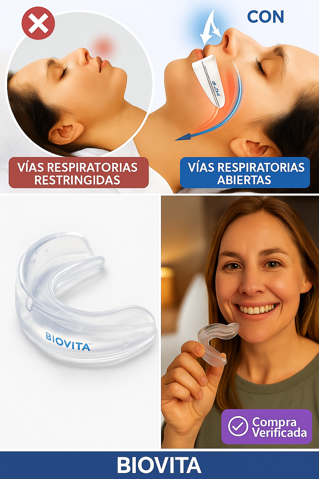 PROTECTOR BUCAL ANTIRONQUIDOS BIOVITA